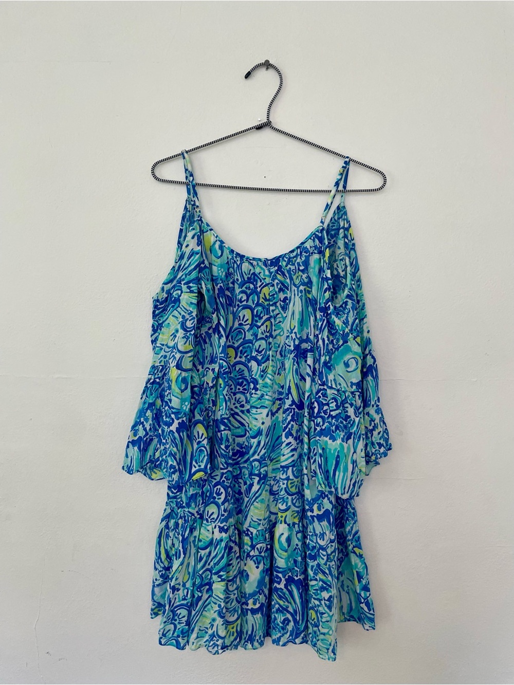 Lily Pulitzer Cold-Shoulder Mini Dress with Neon Tassels - Picture 2 of 3